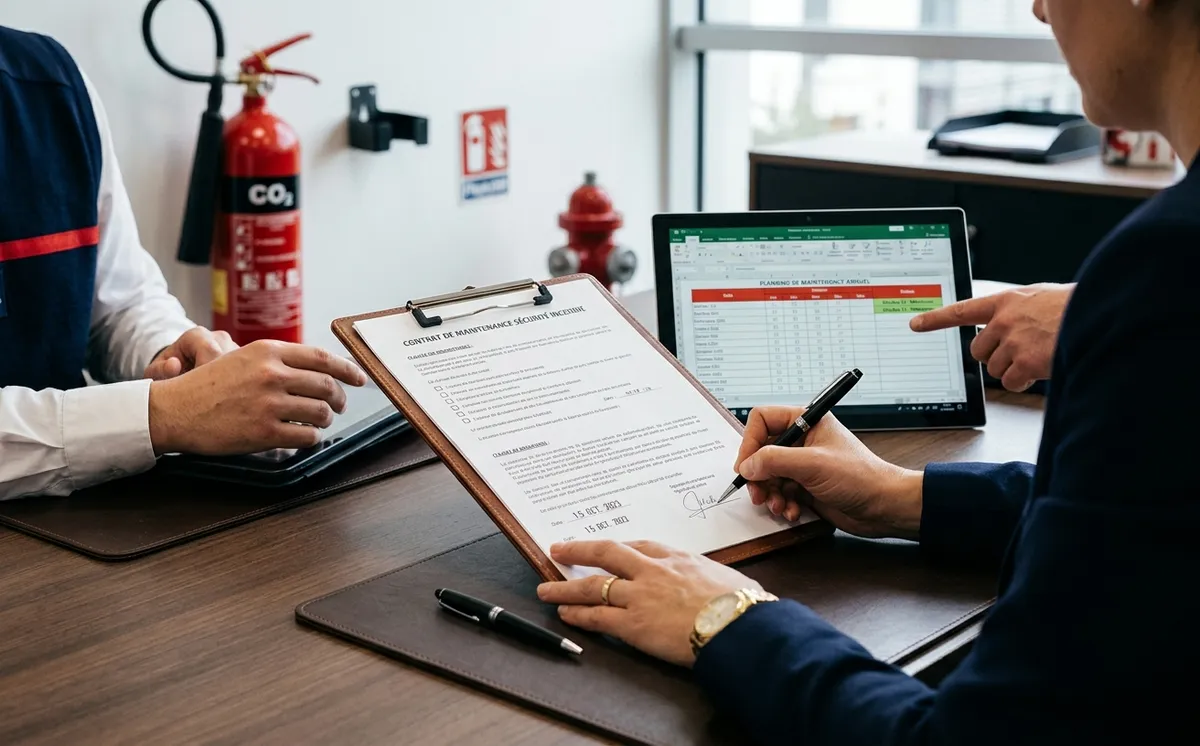 Signature d'un contrat de maintenance sécurité incendie